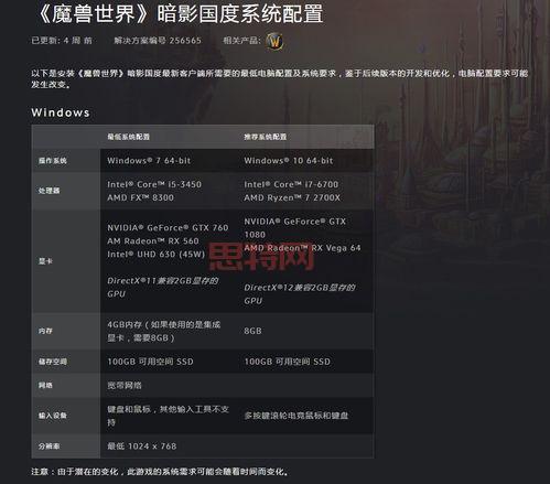 你的电脑能玩魔兽世界吗？玩魔兽世界需要什么配置？