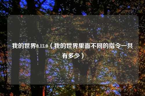 我的世界0.13.0（我的世界里面不同的指令一共有多少）