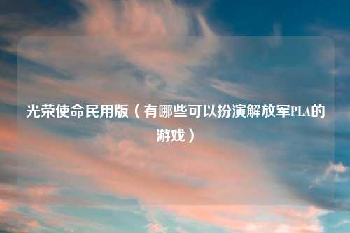 光荣使命民用版（有哪些可以扮演吉云服务器jiyun.xinPLA的游戏）