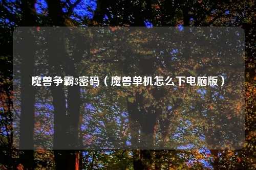 魔兽争霸3密码(魔兽单机怎么下电脑版)