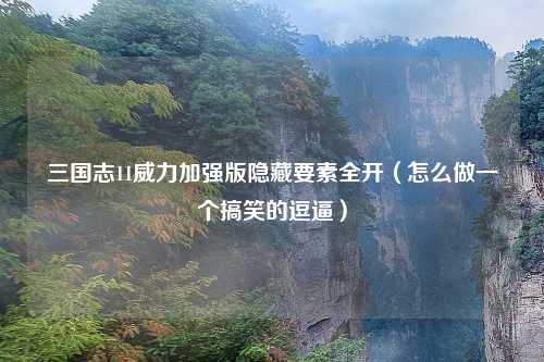 三国志11威力加强版隐藏要素全开（怎么做一个搞笑的逗逼）