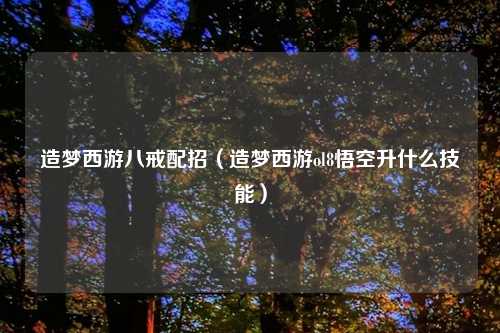 造梦西游八戒配招（造梦西游ol8悟空升什么技能）