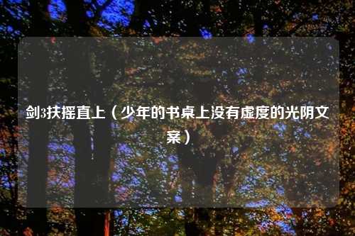 剑3扶摇直上(少年的书桌上没有虚度的光阴文案)