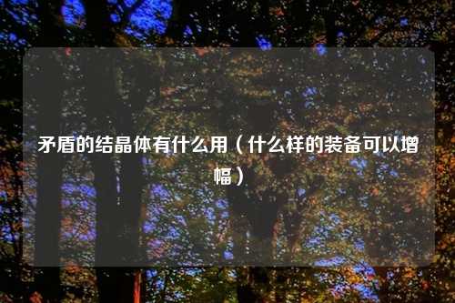 矛盾的结晶体有什么用（什么样的装备可以增幅）