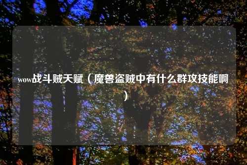 wow战斗贼天赋（魔兽盗贼中有什么群攻技能啊）