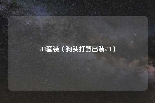s11套装（狗头打野出装s11）