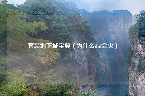 套装地下城宝典（为什么dnf会火）