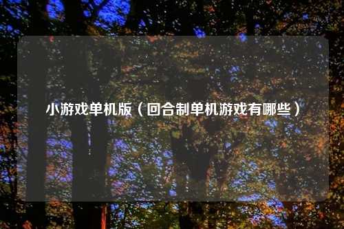 小游戏单机版（回合制单机游戏有哪些）