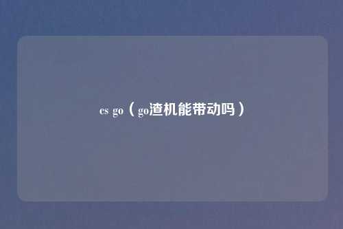 cs go（go渣机能带动吗）