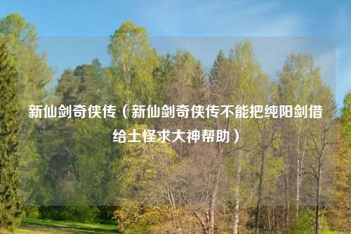 新仙剑奇侠传（新仙剑奇侠传不能把纯阳剑借给土怪求大神帮助）