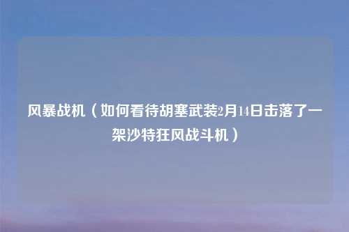 风暴战机（如何看待胡塞武装2月14日击落了一架沙特狂风战斗机）