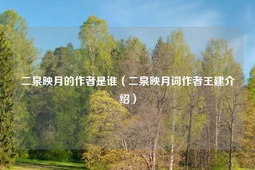 二泉映月的作者是谁（二泉映月词作者王建介绍）