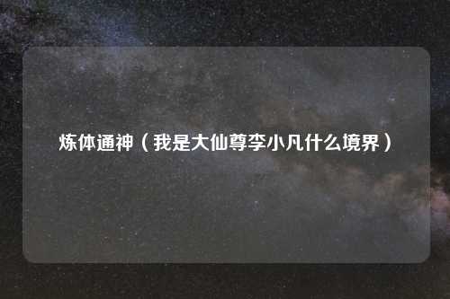 炼体通神（我是大仙尊李小凡什么境界）