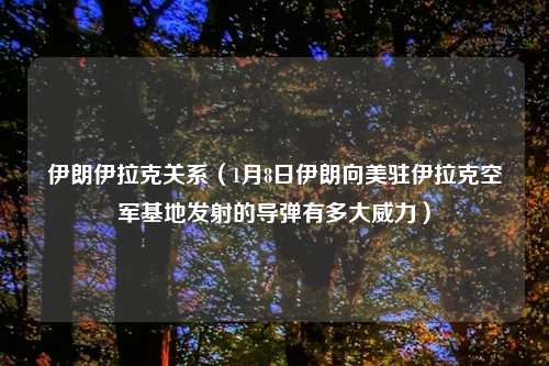 伊朗伊拉克关系(1月8日伊朗向美驻伊拉克空军基地发射的导弹有多大威力)