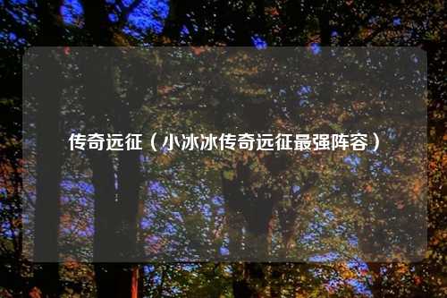 传奇远征（小冰冰传奇远征最强阵容）
