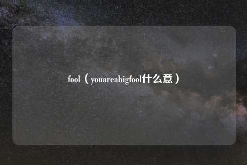 fool(youareabigfool什么意)