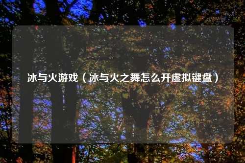 冰与火游戏（冰与火之舞怎么开虚拟键盘）