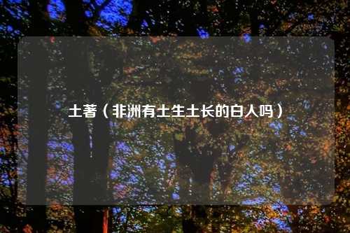 土著(非洲有土生土长的白人吗)
