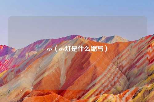 svs(svs灯是什么缩写)