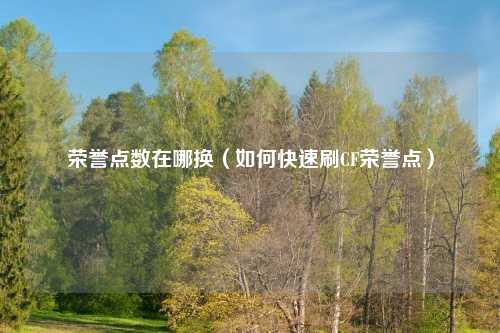 荣誉点数在哪换(如何快速刷CF荣誉点)