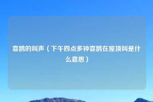 喜鹊的叫声(下午四点多钟喜鹊在屋顶叫是什么意思)