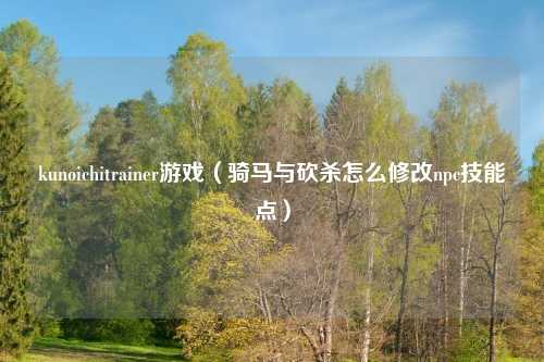 kunoichitrainer游戏(骑马与砍杀怎么修改npc技能点)
