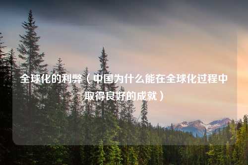 全球化的利弊(中国为什么能在全球化过程中取得良好的成就)