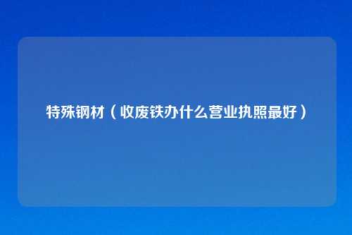 特殊钢材（收废铁办什么营业执照更好）