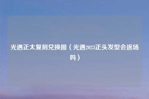 光遇正太复刻兑换图（光遇2023正头发型会返场吗）