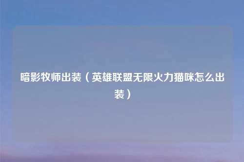 暗影牧师出装（英雄联盟无限火力猫咪怎么出装）