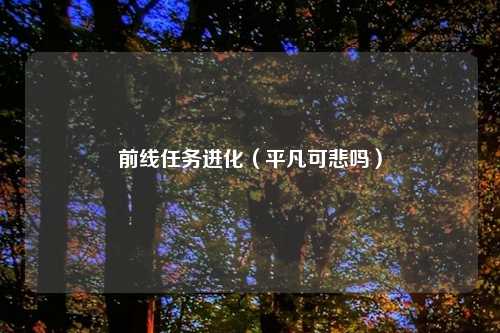 前线任务进化(平凡可悲吗)