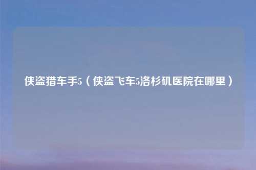 侠盗猎车手5（侠盗飞车5洛杉矶医院在哪里）