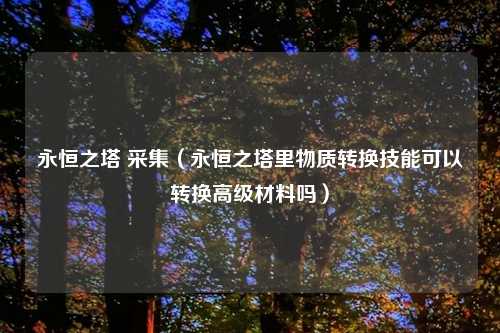永恒之塔 采集（永恒之塔里物质转换技能可以转换高级材料吗）