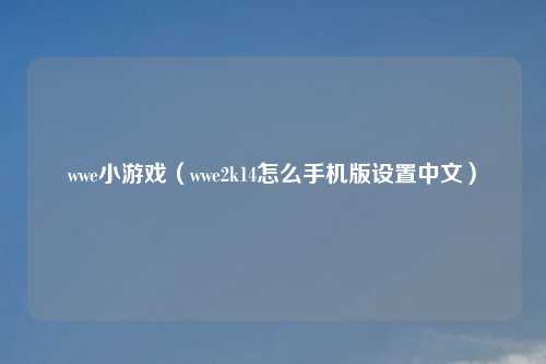 wwe小游戏（wwe2k14怎么手机版设置中文）