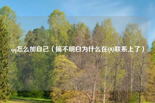 qq怎么加自己(搞不明白为什么在 联系上了)