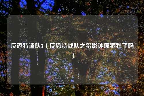 反恐特遣队3(反恐特战队之猎影钟原牺牲了吗)