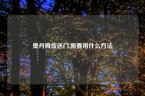 奥丹姆传送门,需要用什么     