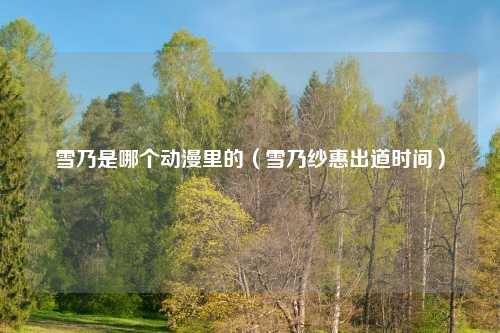 雪乃是哪个动漫里的(雪乃纱惠出道时间)
