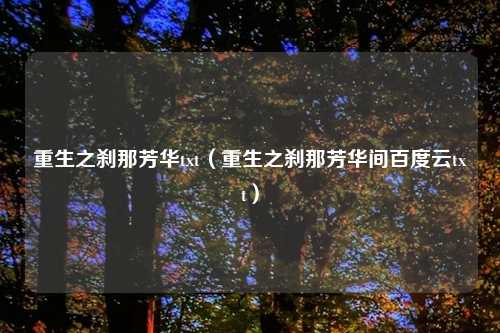 重生之刹那芳华txt(重生之刹那芳华间百度云txt)