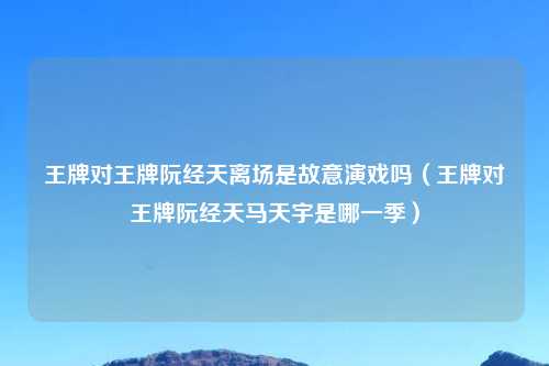 王牌对王牌阮经天离场是故意演戏吗(王牌对王牌阮经天马天宇是哪一季)