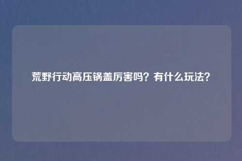 荒野行动高压锅盖厉害吗?有什么玩法?