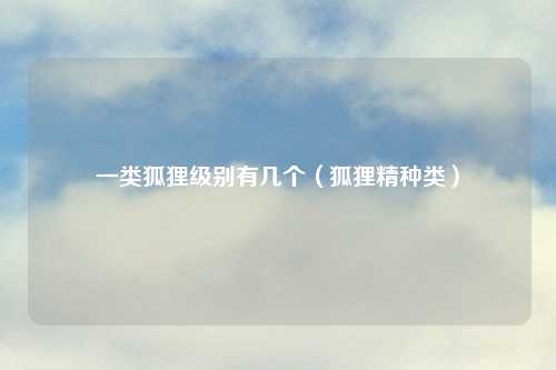 一类狐狸级别有几个(狐狸精种类)