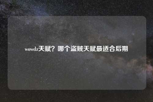 wowdz天赋?哪个盗贼天赋最适合后期