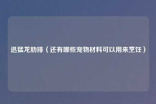 迅猛龙肋排(还有哪些宠物材料可以用来烹饪)