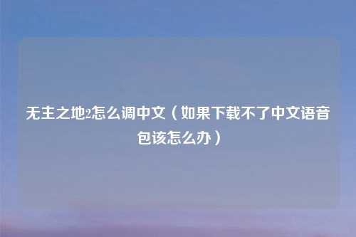 无主之地2怎么调中文(如果下载不了中文语音包该怎么办)