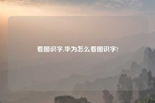 看图识字,华为怎么看图识字?