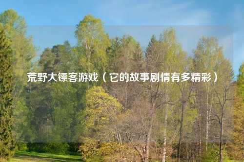 荒野大镖客游戏（它的故事剧情有多精彩）