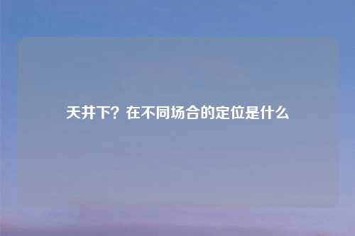 天井下?在不同场合的定位是什么