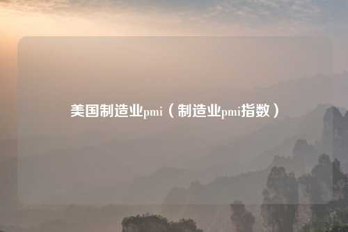 美国制造业pmi(制造业pmi指数)