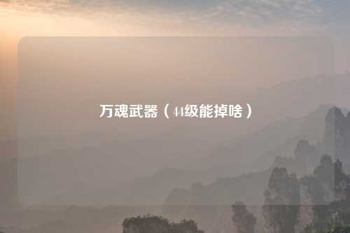 万魂武器(44级能掉啥)